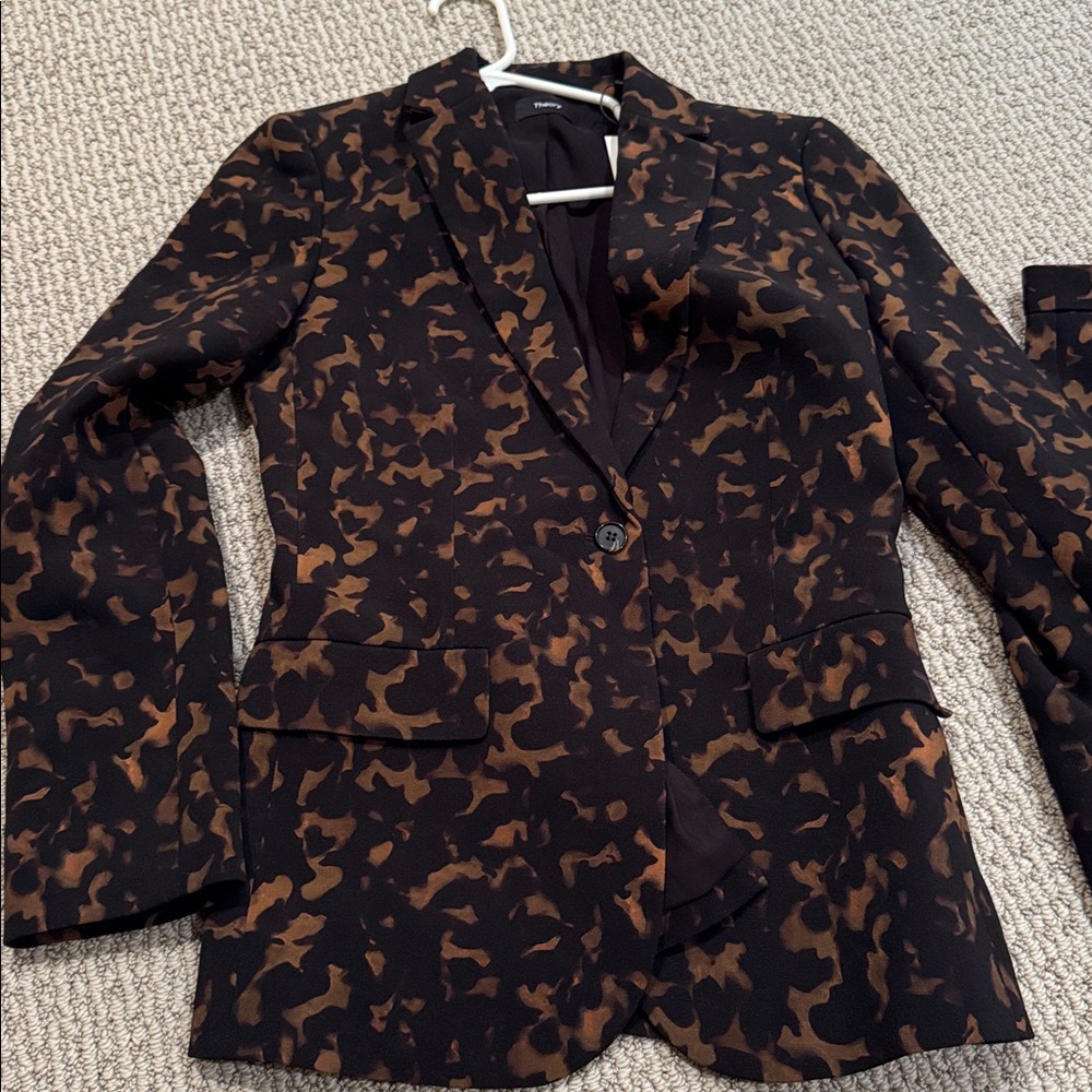 Theory Black and Brown Patterned Jacket